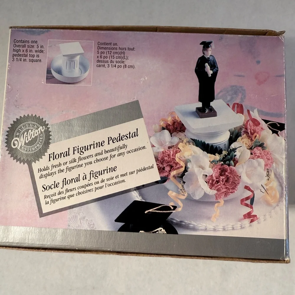 Wilton Floral Figurine Pedestal - White NWT